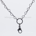 3.6mm 18" +2" cheap black stainless steel floating charms locket jewelry link chain necklace wholesale